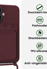 BASEY. BASEY. iPhone 17 Hoesje Pashouder met Koord - Aubergine