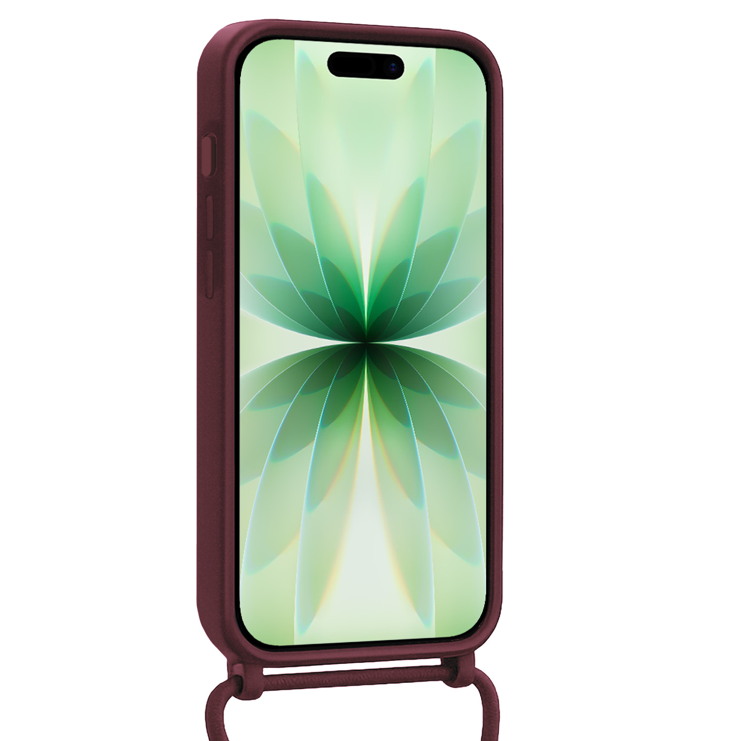 BASEY. BASEY. iPhone 17 Hoesje Pashouder met Koord Met Screenprotector - Aubergine