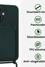 BASEY. BASEY. iPhone 17 Hoesje Pashouder met Koord - Donkergroen