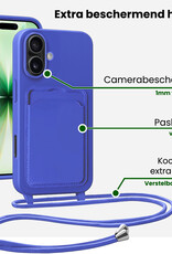 BASEY. BASEY. iPhone 17 Hoesje Pashouder met Koord - Fel Blauw