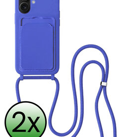 BASEY. BASEY. iPhone 17 Hoesje Pashouder met Koord - Fel Blauw - 2 PACK