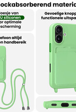 BASEY. BASEY. iPhone 17 Hoesje Pashouder met Koord Met Screenprotector - Groen