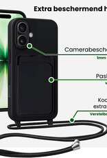 BASEY. BASEY. iPhone 17 Hoesje Pashouder met Koord - Zwart - 2 PACK