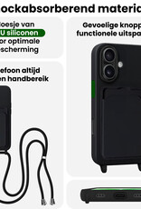 BASEY. BASEY. iPhone 17 Hoesje Pashouder met Koord - Zwart - 2 PACK