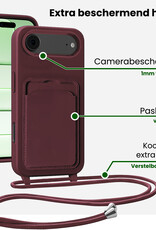 BASEY. BASEY. iPhone Air Hoesje Pashouder met Koord - Aubergine - 2 PACK