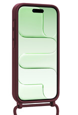 BASEY. BASEY. iPhone Air Hoesje Pashouder met Koord Met Screenprotector - Aubergine