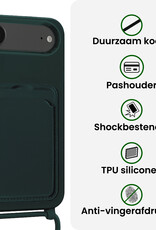 BASEY. BASEY. iPhone Air Hoesje Pashouder met Koord - Donkergroen