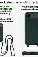 BASEY. BASEY. iPhone Air Hoesje Pashouder met Koord Met Screenprotector - Donkergroen