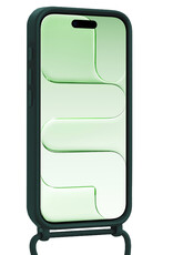 BASEY. BASEY. iPhone Air Hoesje Pashouder met Koord Met Screenprotector - Donkergroen