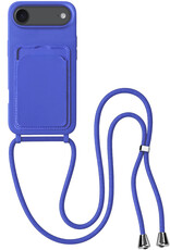 BASEY. BASEY. iPhone Air Hoesje Pashouder met Koord - Fel Blauw