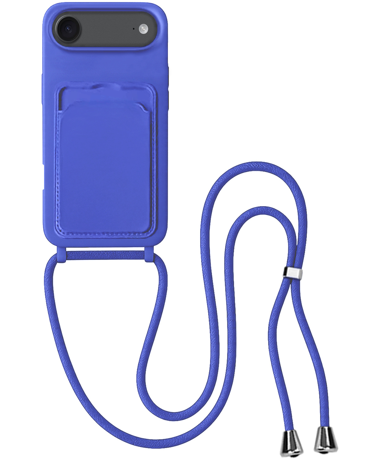 BASEY. BASEY. iPhone Air Hoesje Pashouder met Koord - Fel Blauw