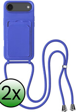 BASEY. BASEY. iPhone Air Hoesje Pashouder met Koord - Fel Blauw - 2 PACK