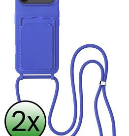 BASEY. BASEY. iPhone Air Hoesje Pashouder met Koord - Fel Blauw - 2 PACK