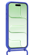 BASEY. BASEY. iPhone Air Hoesje Pashouder met Koord Met 2x Screenprotector - Fel Blauw