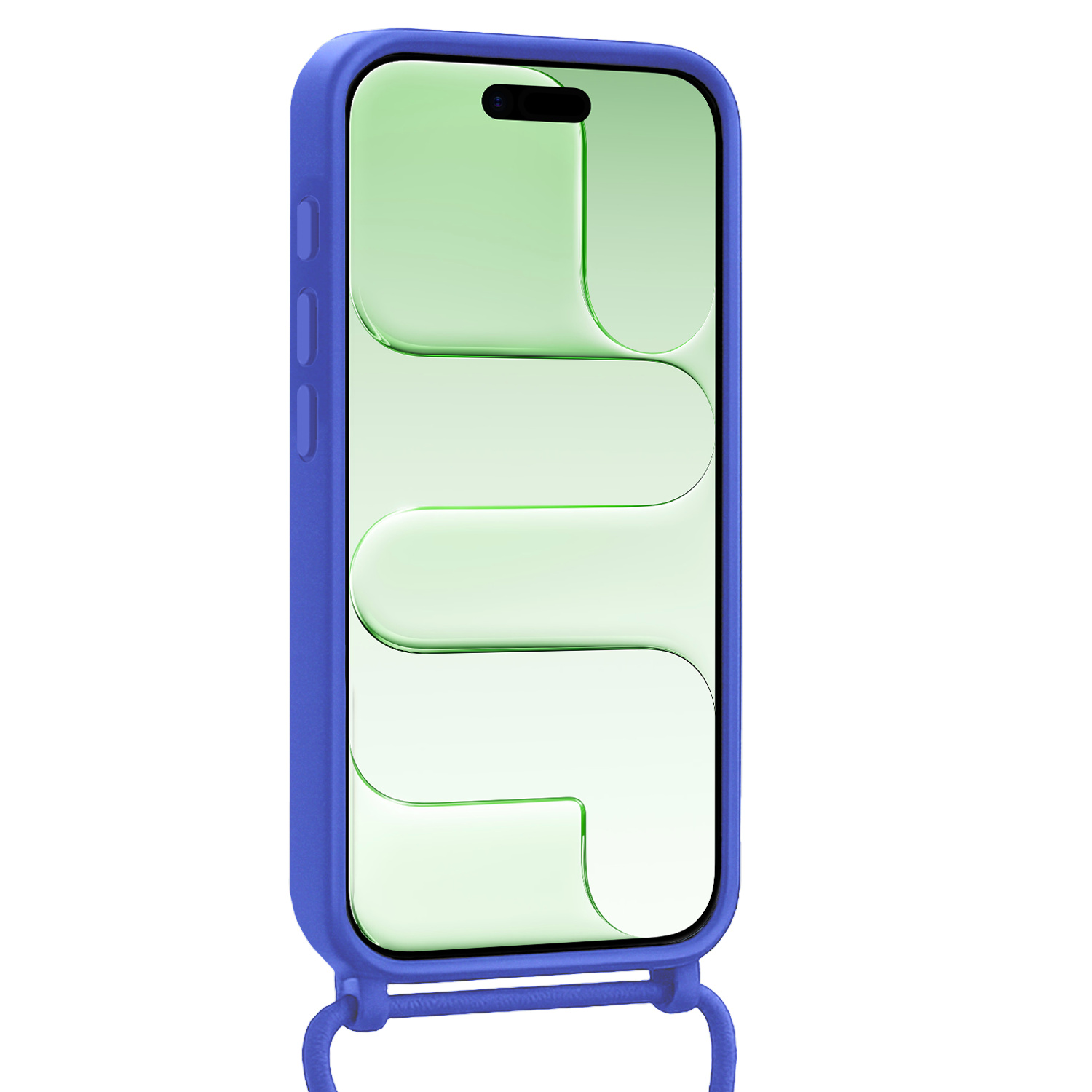 BASEY. BASEY. iPhone Air Hoesje Pashouder met Koord Met 2x Screenprotector - Fel Blauw