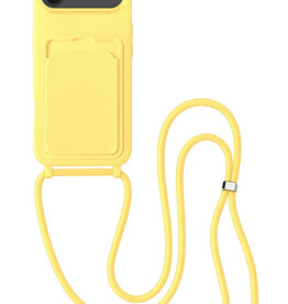 BASEY. BASEY. iPhone Air Hoesje Pashouder met Koord - Geel