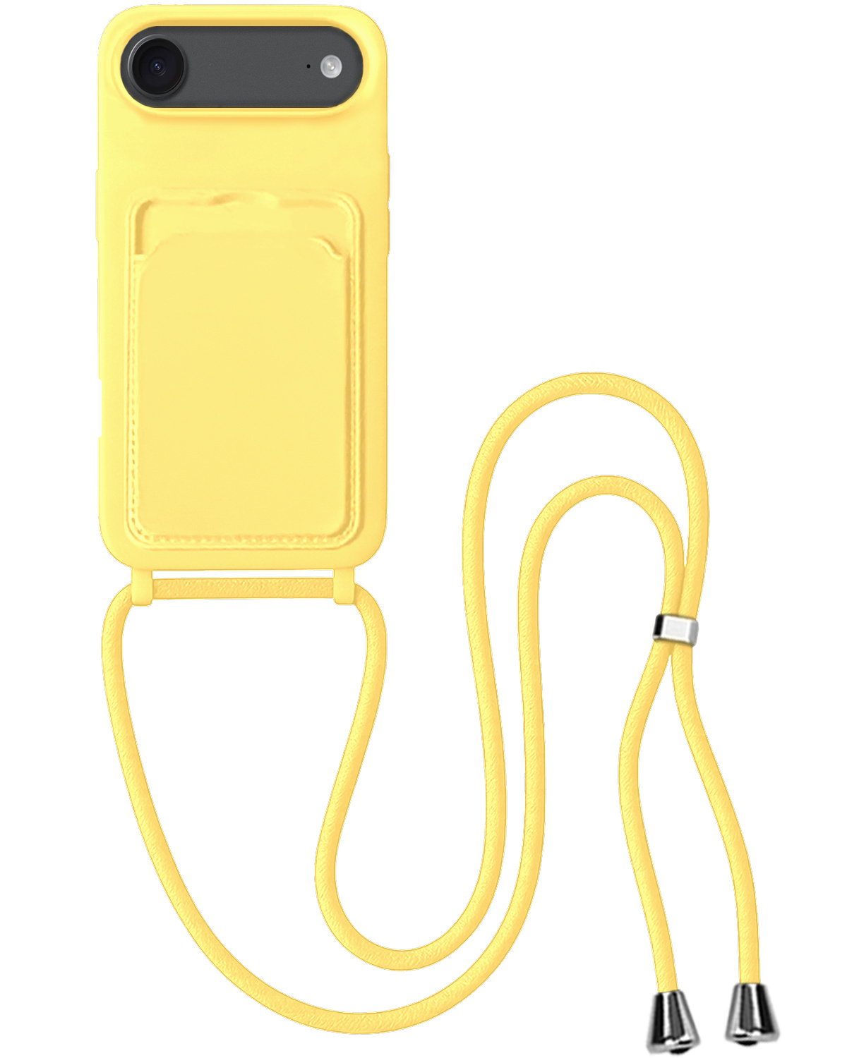 BASEY. BASEY. iPhone Air Hoesje Pashouder met Koord - Geel