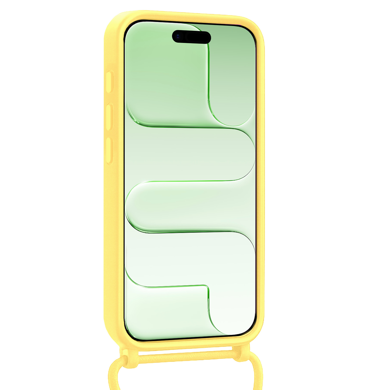 BASEY. BASEY. iPhone Air Hoesje Pashouder met Koord - Geel - 2 PACK