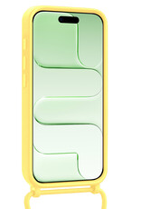 BASEY. BASEY. iPhone Air Hoesje Pashouder met Koord Met 2x Screenprotector - Geel
