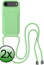 BASEY. BASEY. iPhone Air Hoesje Pashouder met Koord - Groen - 2 PACK