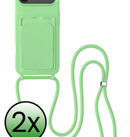 BASEY. BASEY. iPhone Air Hoesje Pashouder met Koord - Groen - 2 PACK