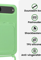 BASEY. BASEY. iPhone Air Hoesje Pashouder met Koord Met Screenprotector - Groen