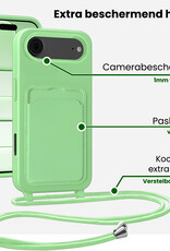 BASEY. BASEY. iPhone Air Hoesje Pashouder met Koord Met 2x Screenprotector - Groen