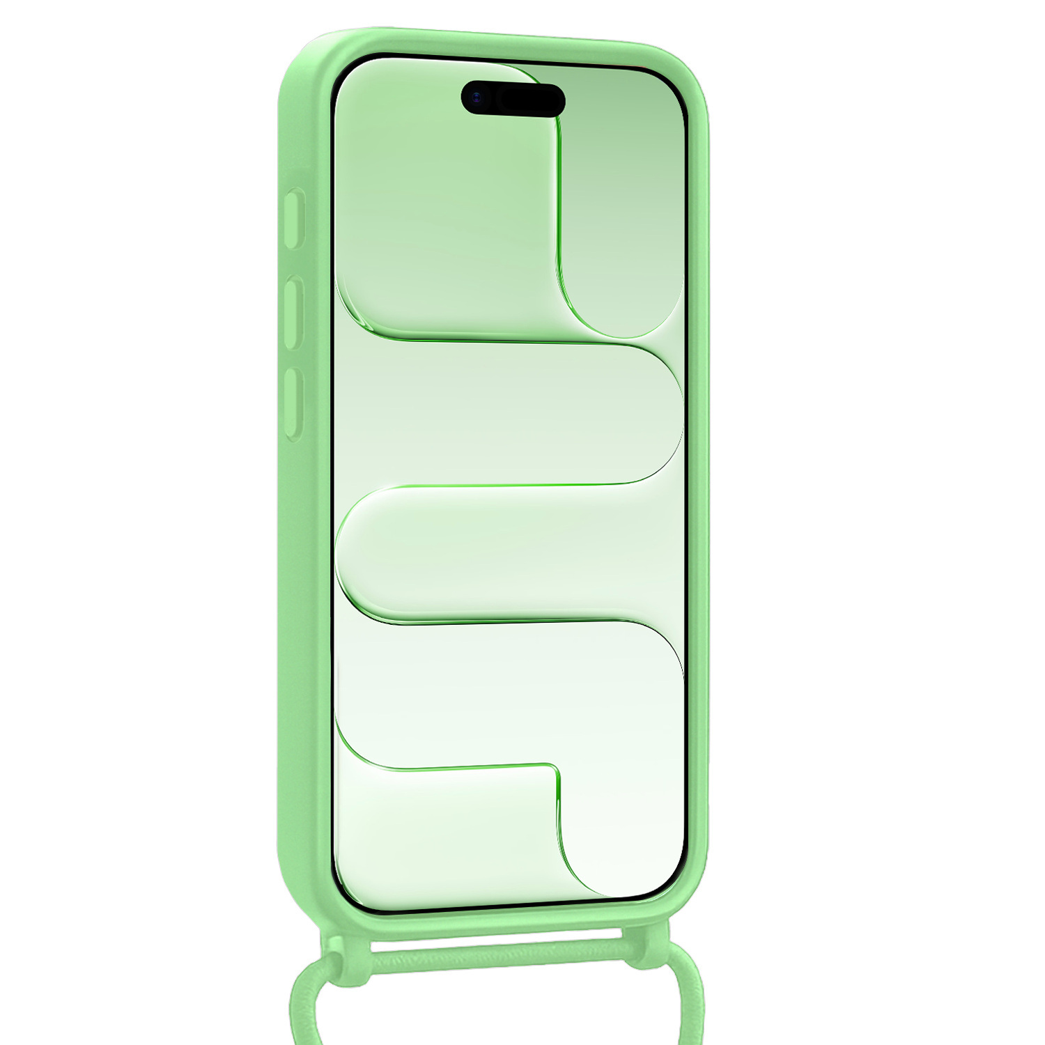 BASEY. BASEY. iPhone Air Hoesje Pashouder met Koord Met 2x Screenprotector - Groen