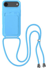 BASEY. BASEY. iPhone Air Hoesje Pashouder met Koord - Lichtblauw