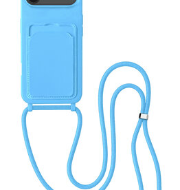 BASEY. BASEY. iPhone Air Hoesje Pashouder met Koord - Lichtblauw