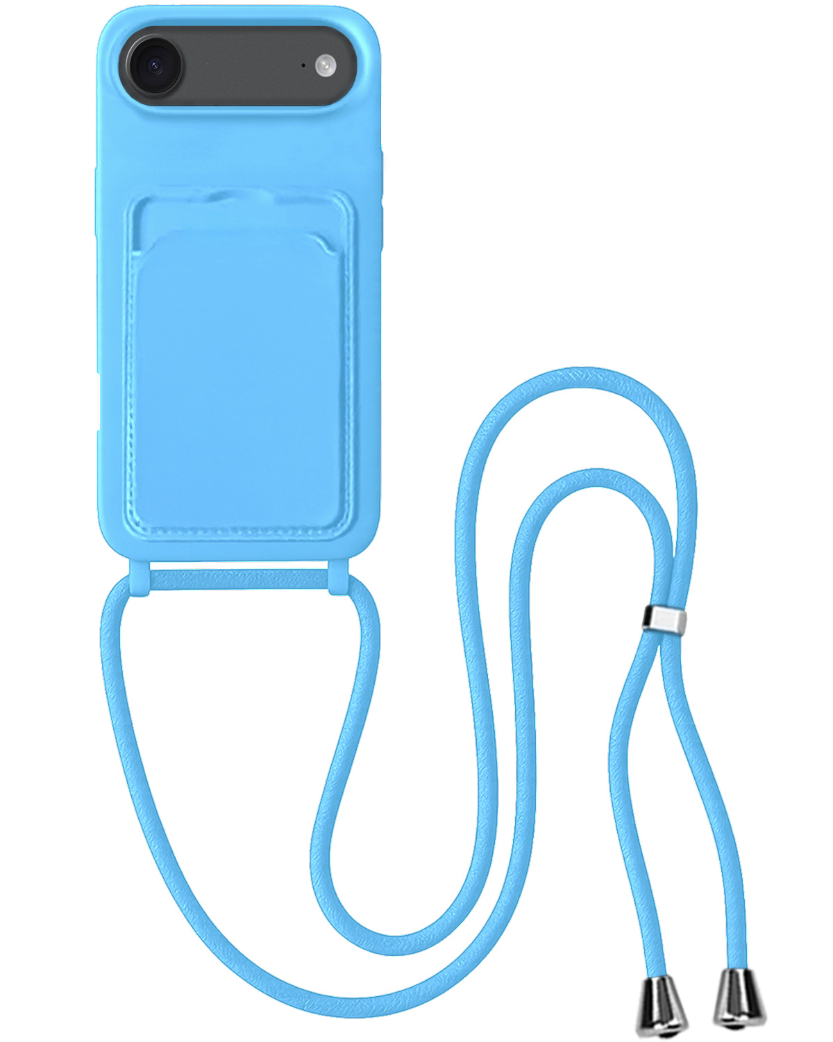 BASEY. BASEY. iPhone Air Hoesje Pashouder met Koord - Lichtblauw