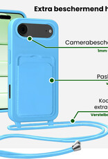 BASEY. BASEY. iPhone Air Hoesje Pashouder met Koord - Lichtblauw