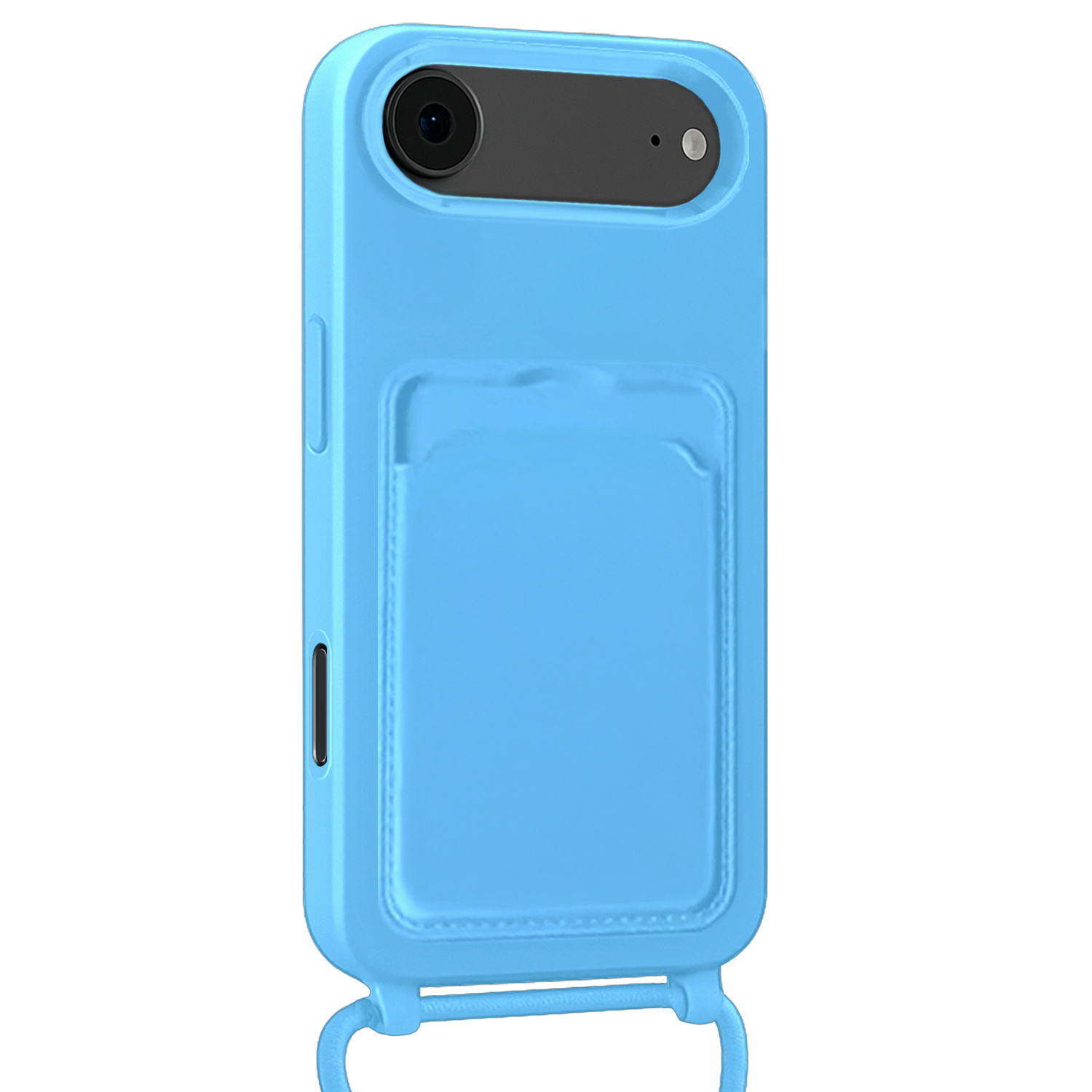 BASEY. BASEY. iPhone Air Hoesje Pashouder met Koord - Lichtblauw - 2 PACK