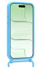 BASEY. BASEY. iPhone Air Hoesje Pashouder met Koord Met 2x Screenprotector - Lichtblauw