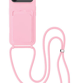 BASEY. BASEY. iPhone Air Hoesje Pashouder met Koord - Lichtroze