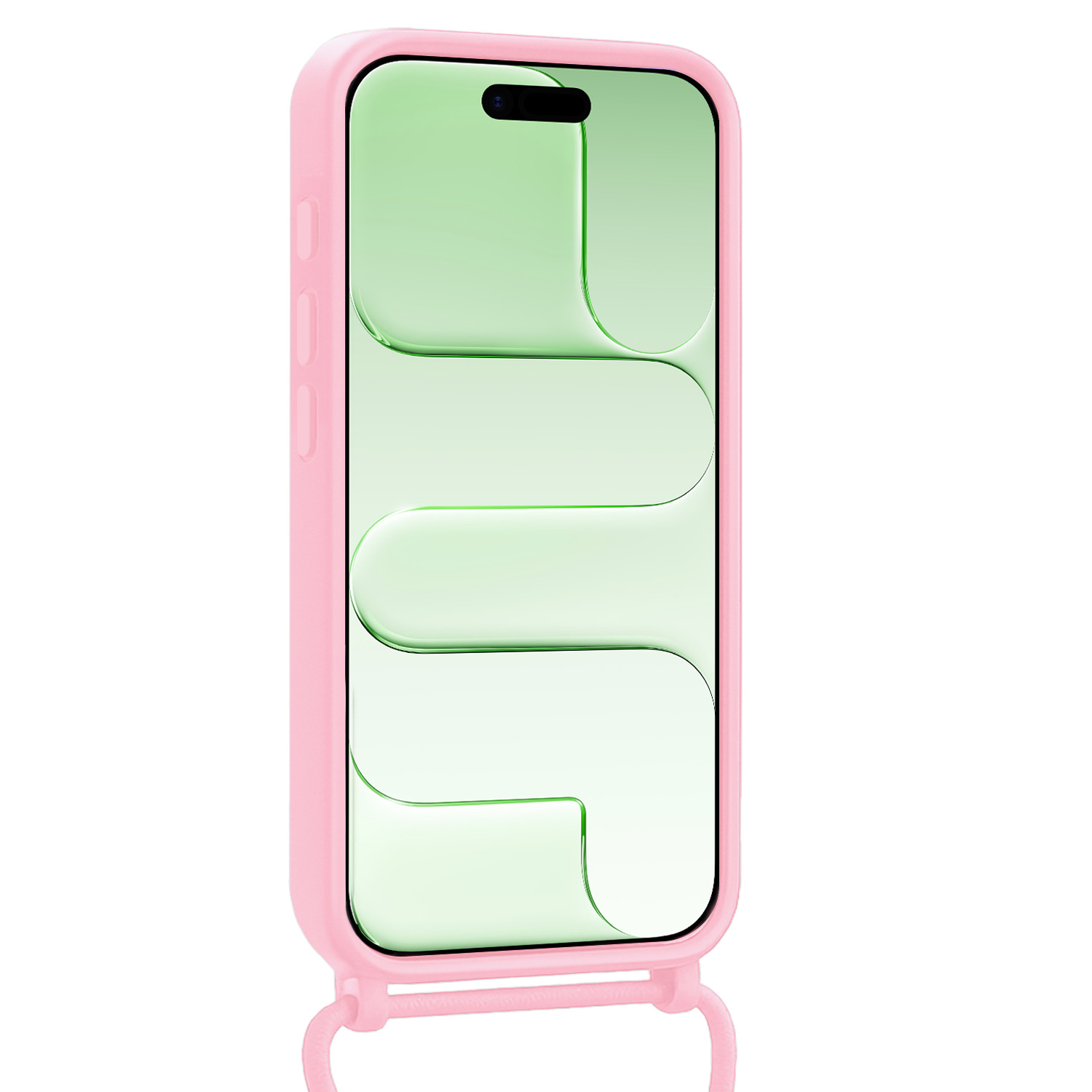 BASEY. BASEY. iPhone Air Hoesje Pashouder met Koord Met Screenprotector - Lichtroze