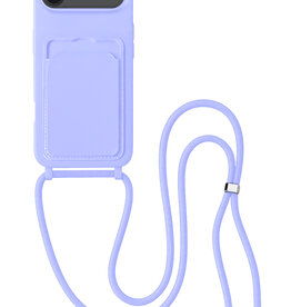BASEY. BASEY. iPhone Air Hoesje Pashouder met Koord - Lila