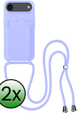 BASEY. BASEY. iPhone Air Hoesje Pashouder met Koord - Lila - 2 PACK