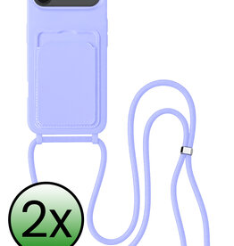BASEY. BASEY. iPhone Air Hoesje Pashouder met Koord - Lila - 2 PACK