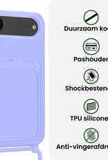 BASEY. BASEY. iPhone Air Hoesje Pashouder met Koord Met Screenprotector - Lila