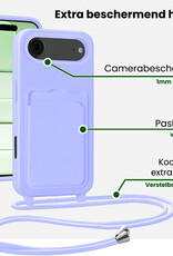 BASEY. BASEY. iPhone Air Hoesje Pashouder met Koord Met 2x Screenprotector - Lila