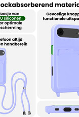 BASEY. BASEY. iPhone Air Hoesje Pashouder met Koord Met 2x Screenprotector - Lila