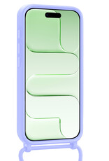 BASEY. BASEY. iPhone Air Hoesje Pashouder met Koord Met 2x Screenprotector - Lila