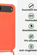 BASEY. BASEY. iPhone Air Hoesje Pashouder met Koord - Papaya - 2 PACK