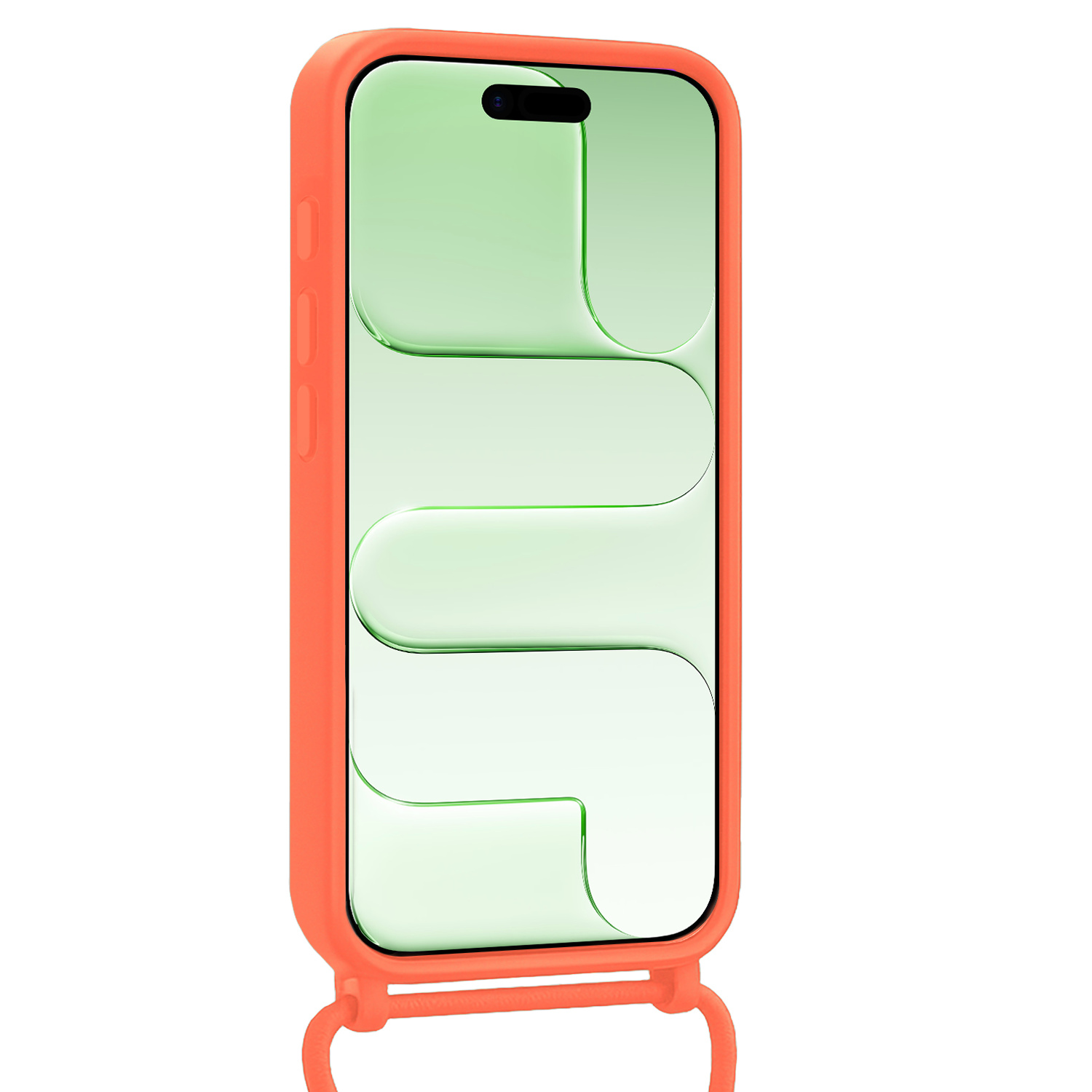 BASEY. BASEY. iPhone Air Hoesje Pashouder met Koord Met Screenprotector - Papaya