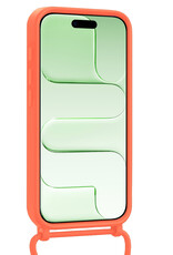 BASEY. BASEY. iPhone Air Hoesje Pashouder met Koord Met 2x Screenprotector - Papaya