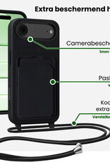 BASEY. BASEY. iPhone Air Hoesje Pashouder met Koord Met Screenprotector - Zwart