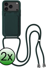BASEY. BASEY. iPhone 17 Pro Hoesje Pashouder met Koord - Donkergroen - 2 PACK