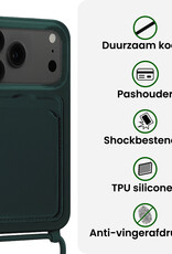 BASEY. BASEY. iPhone 17 Pro Hoesje Pashouder met Koord - Donkergroen - 2 PACK