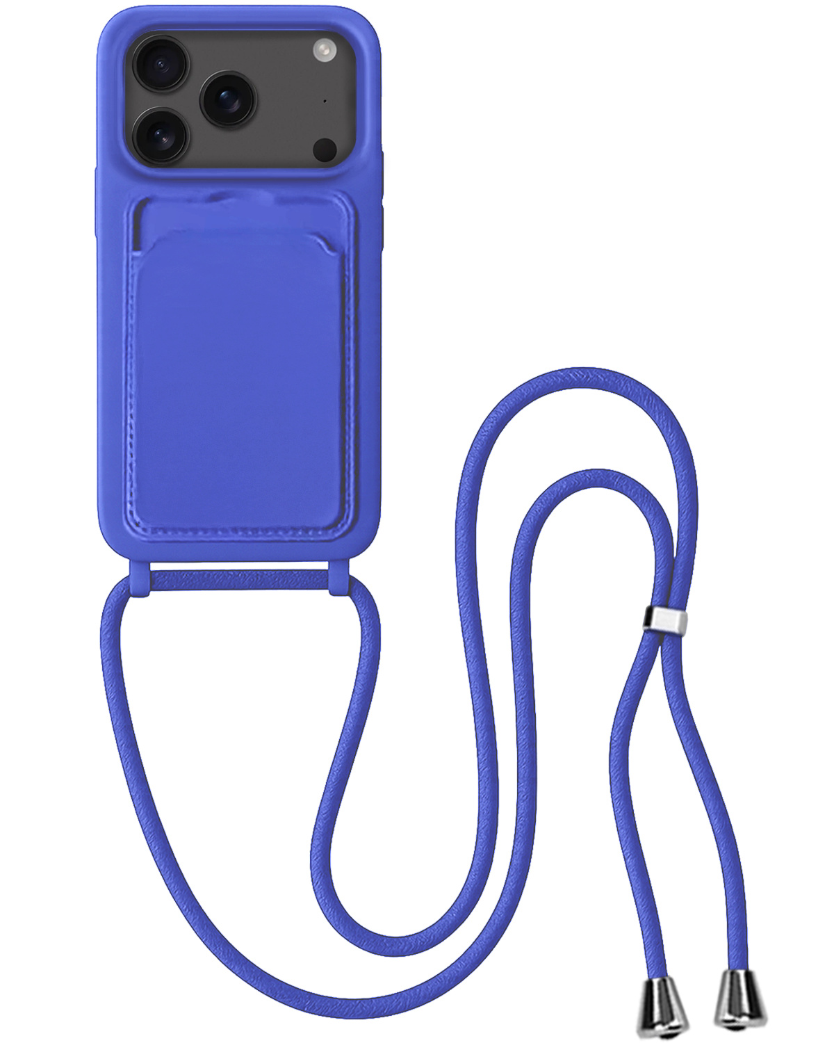 BASEY. BASEY. iPhone 17 Pro Hoesje Pashouder met Koord - Fel Blauw